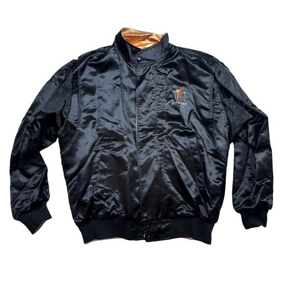 Mirage / Golden Nugget Other - VTG Mirage Las Vegas reversible Golden Nugget Satin Look Shiny Bomber Jacket L